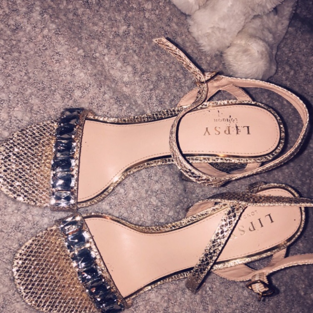 Lipsy gold block heels
